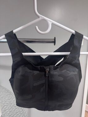 Lululemon Front-Zip Front Black Camo Sports Bra